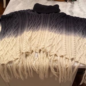 Super thick, cable knit poncho, loose turtleneck
